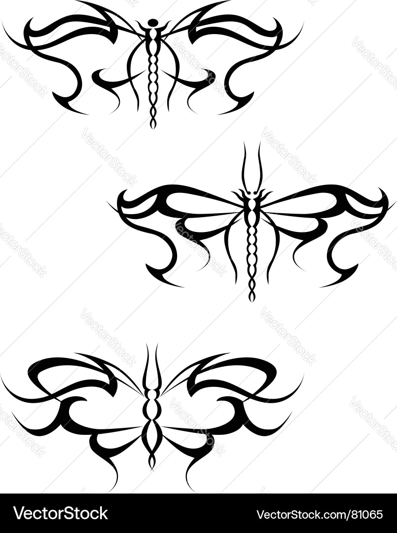 Tribal Butterfly Tattoo Vector Image