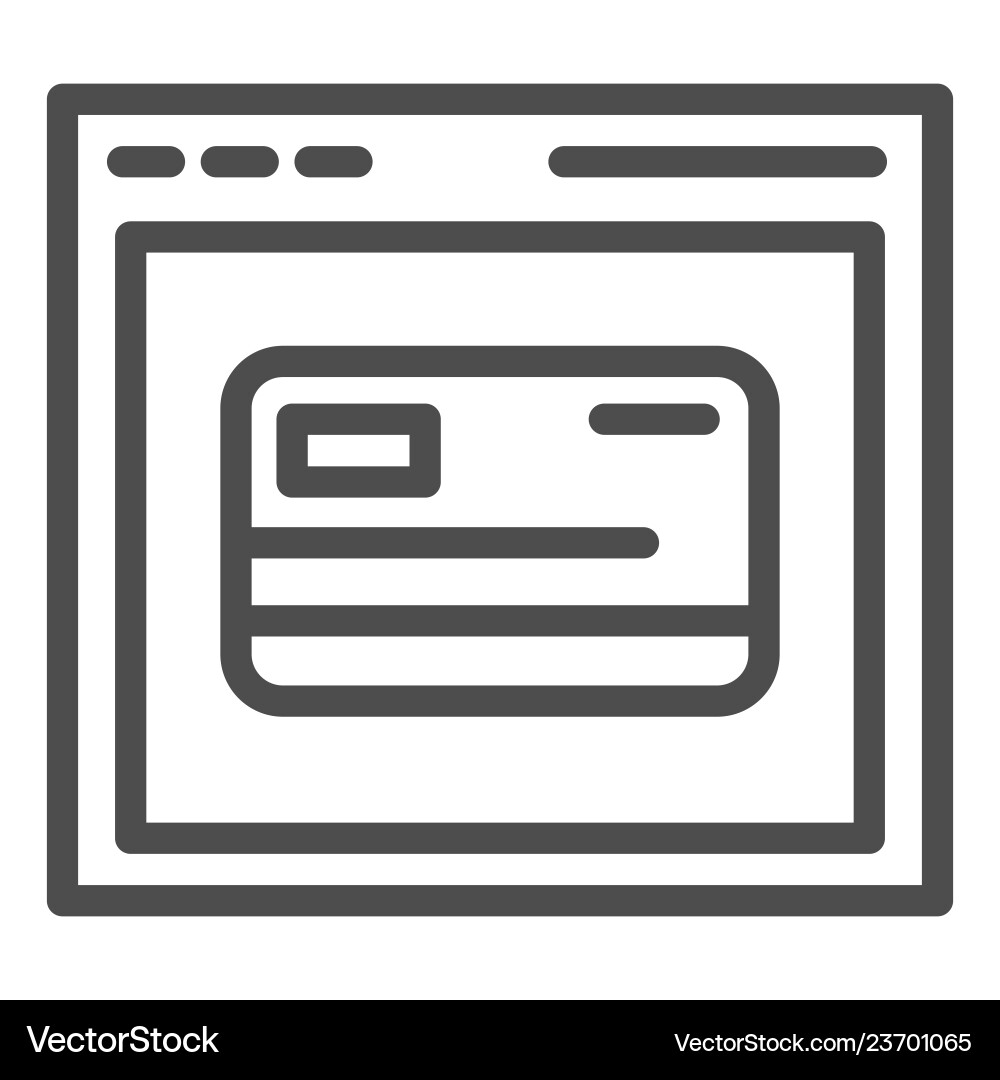 Web shopping line icon computer browser Web shopping line icon computer browser Vector Image