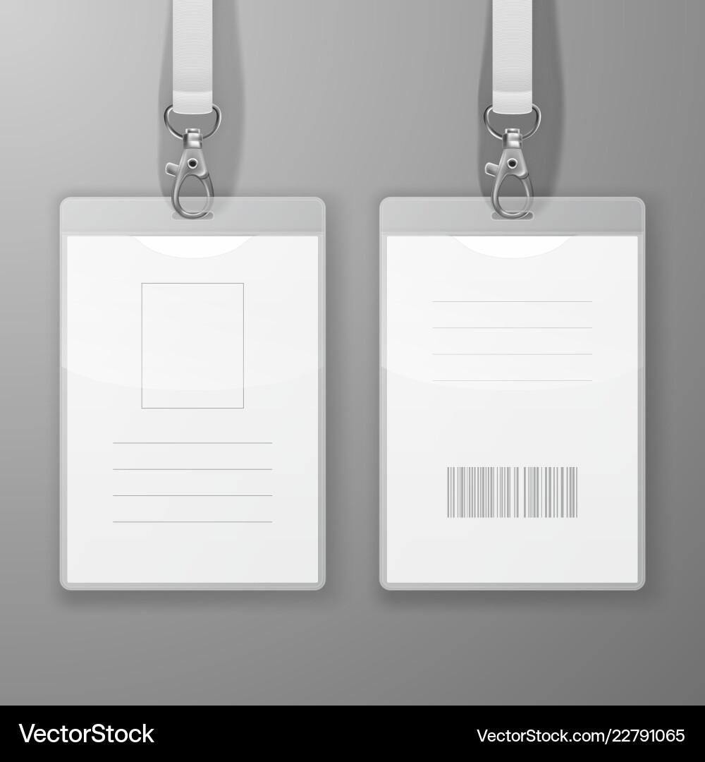 Zwei realistische leere Büro-Grafik-ID-Karten Zwei realistische leere Büro-Grafik-ID-Karten vektorbild