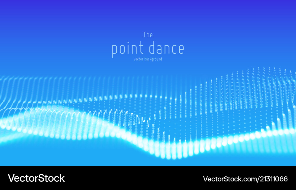 Abstract blue particle wave points array Abstract blue particle wave points array vector image