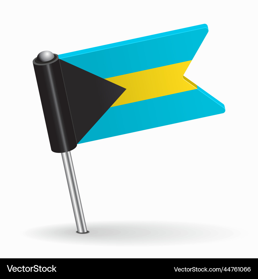 Bahamian flag map pointer layout Bahamian flag map pointer layout vector image