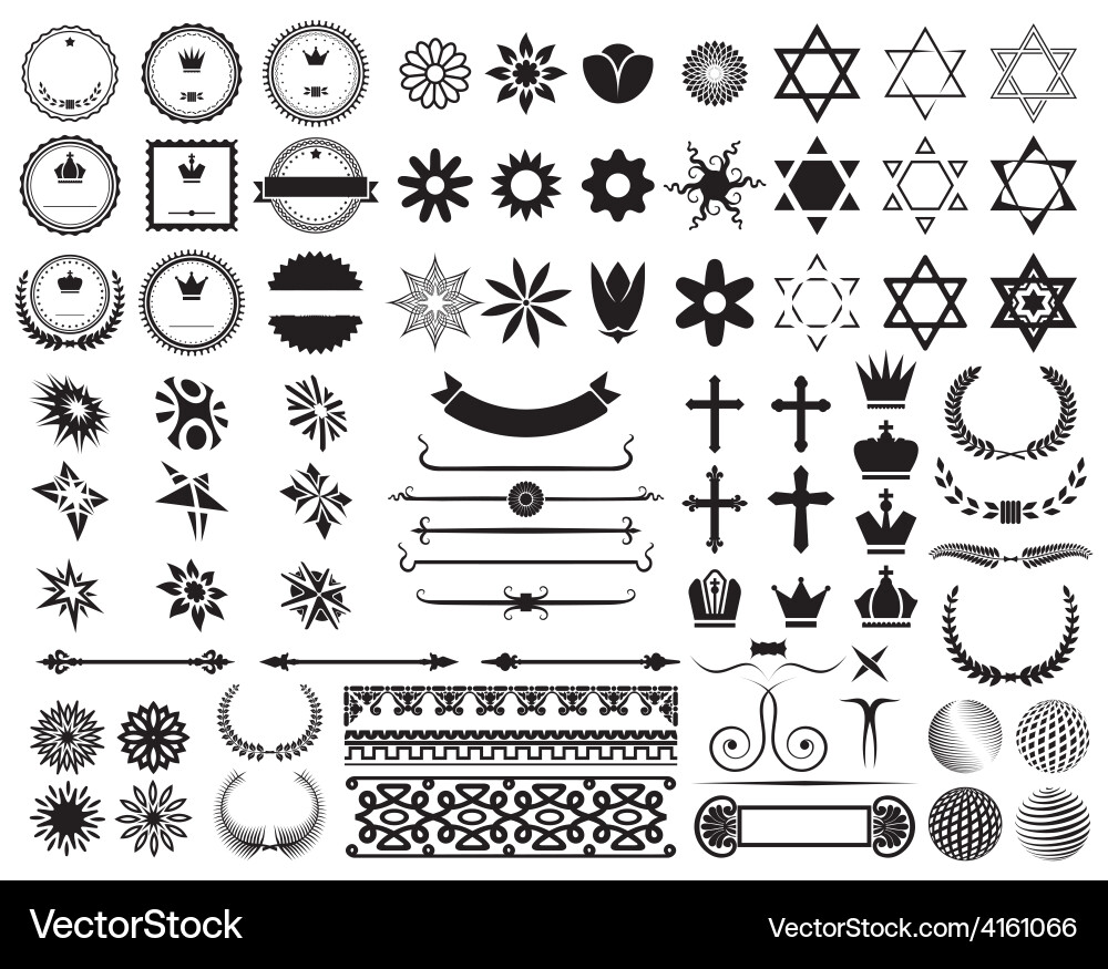 Big set of design elements resize vector image