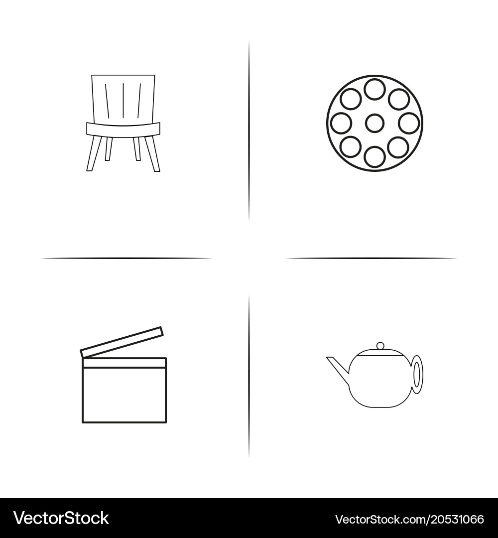 Creative process and design simple linear icons vector image