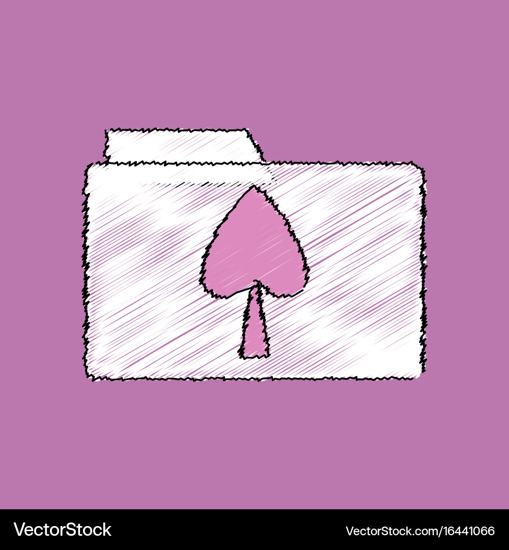 Flat shading style icon spade symbol on folder vector image