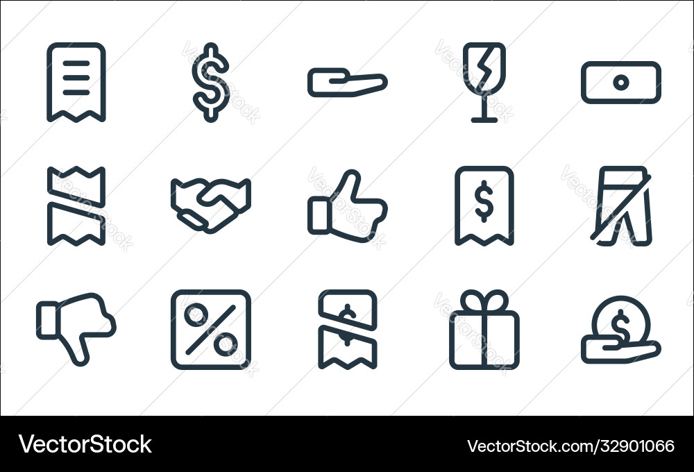 Marketplace line icons linear set quality Vector Image