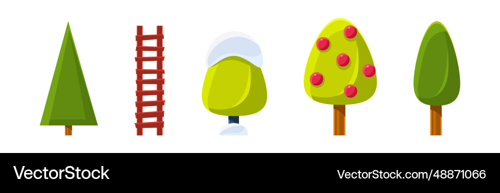 Nature game landscape object and elements Nature game landscape object and elements Vector Image