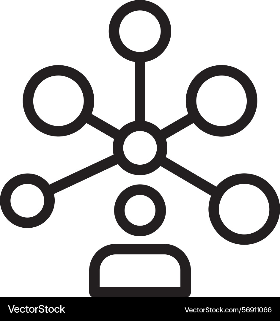 Networking linear style icon design vector image