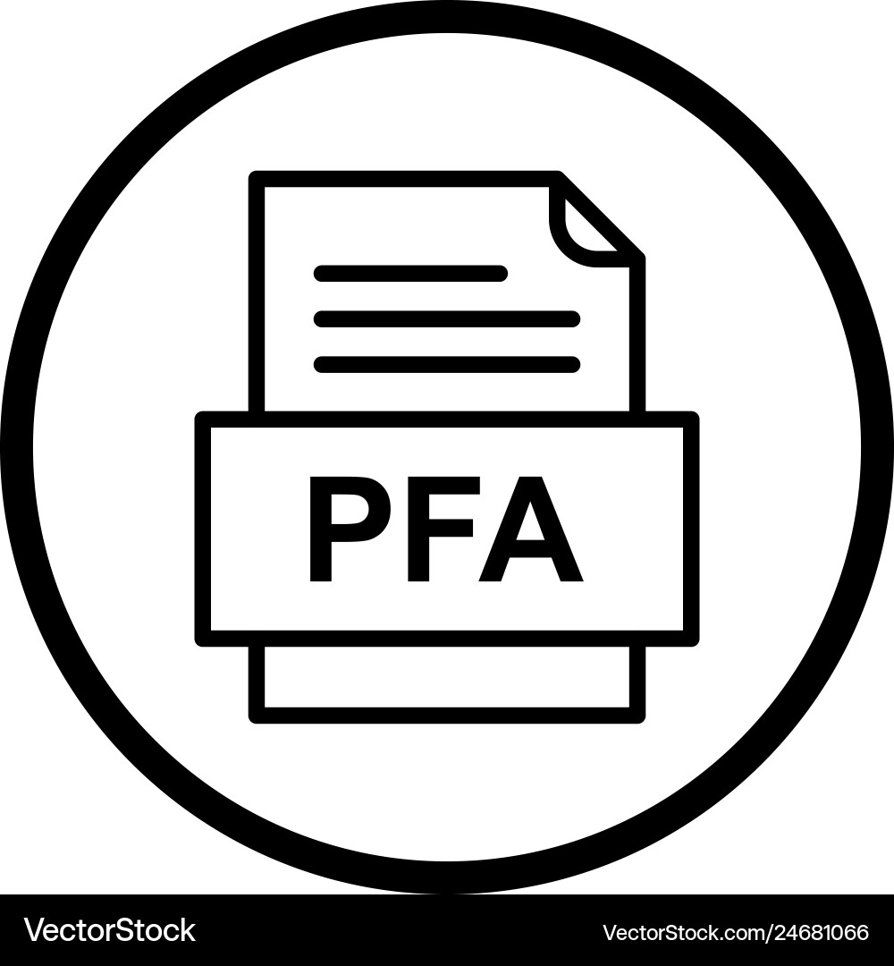 Pfa file document icon vector image