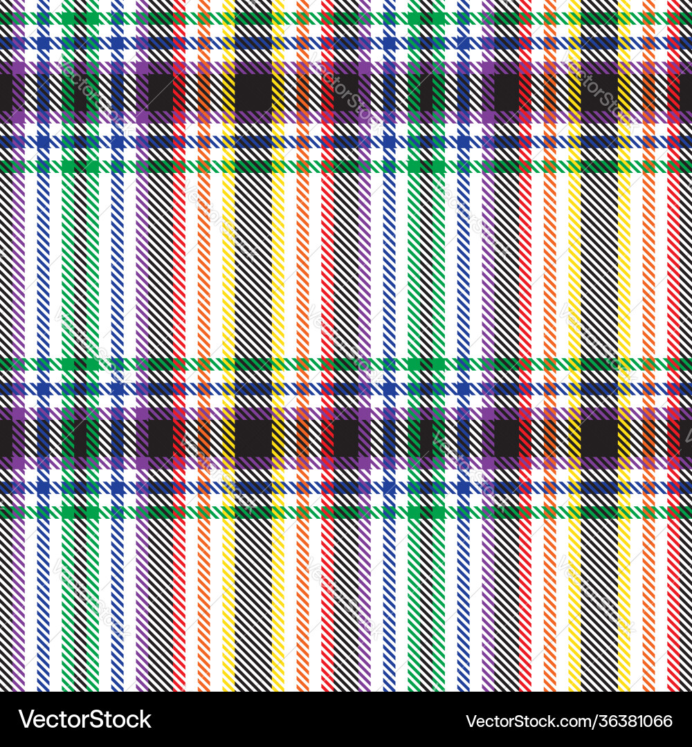 Rainbow plaid tartan checkered seamless pattern Rainbow plaid tartan checkered seamless pattern vector image