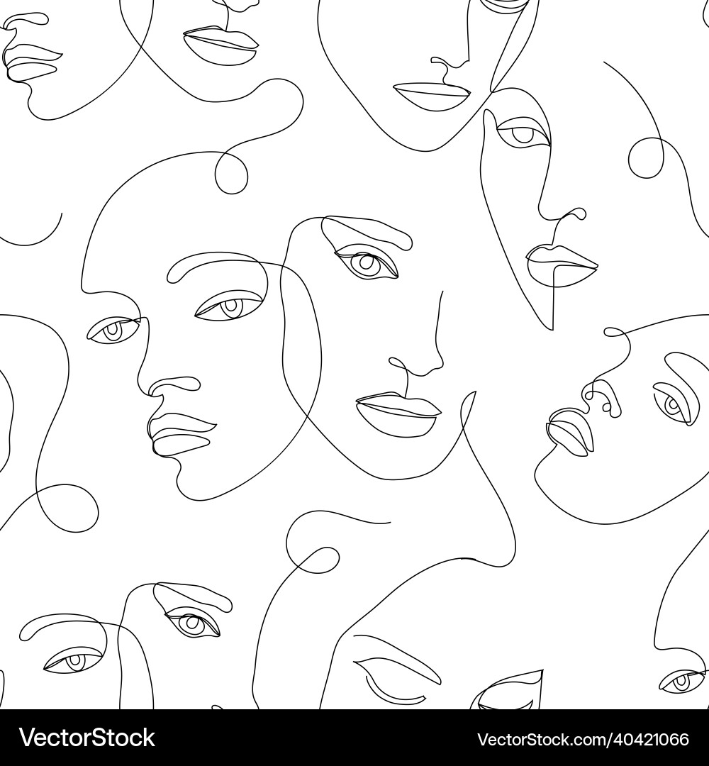 Seamless pattern continuous line art Seamless pattern continuous line art Vector Image