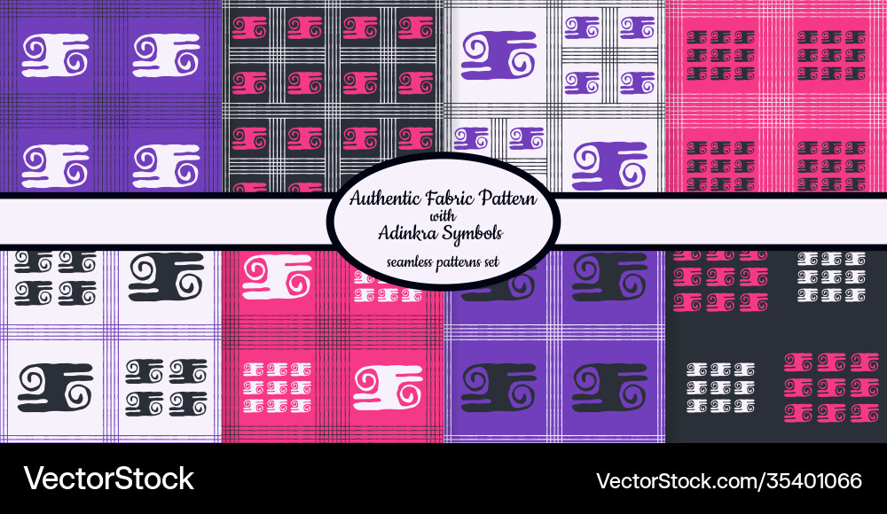 Seamless patterns with adinkra symbols Seamless patterns with adinkra symbols vector image