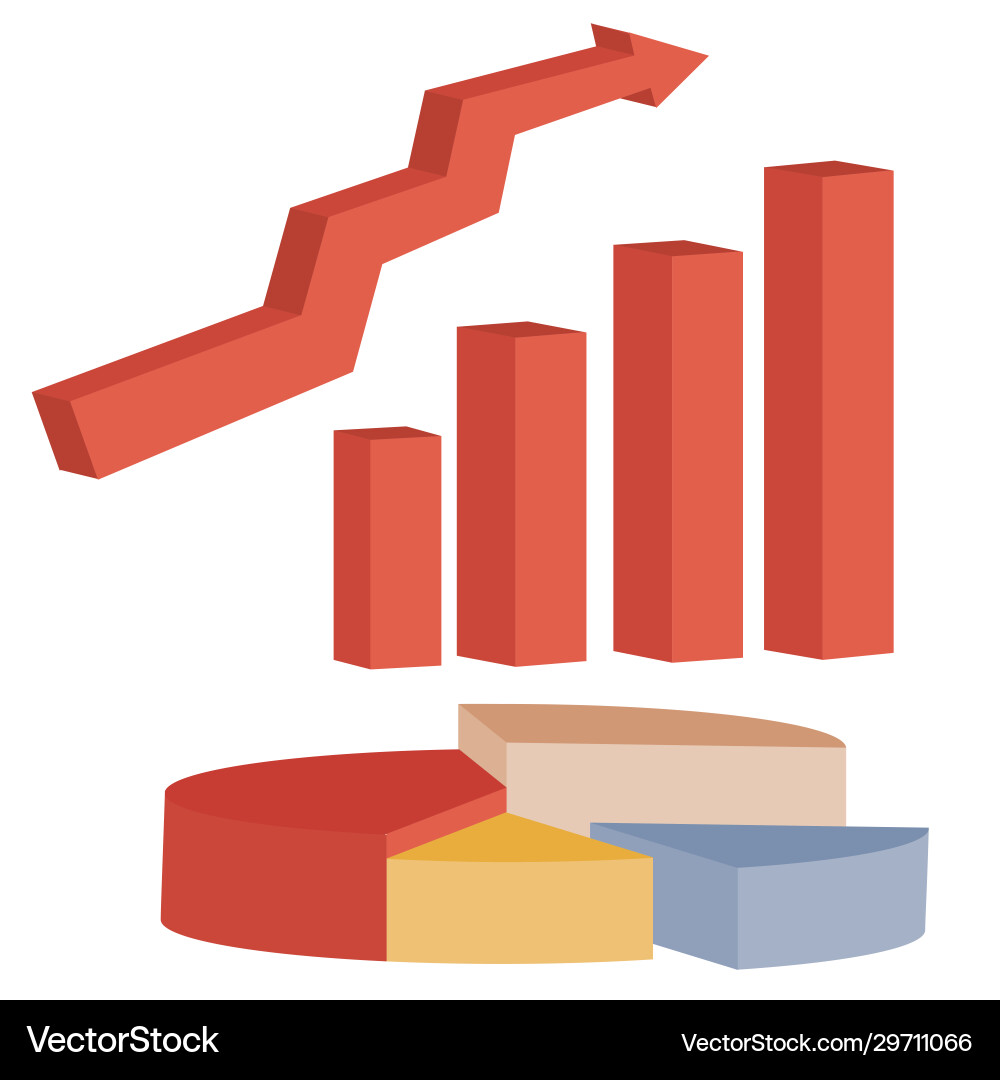 Set graphs charts and arrows showing Set graphs charts and arrows showing Vector Image