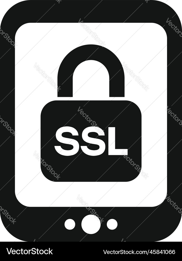 Tablet ssl certificate icon simple secure Tablet ssl certificate icon simple secure vector image