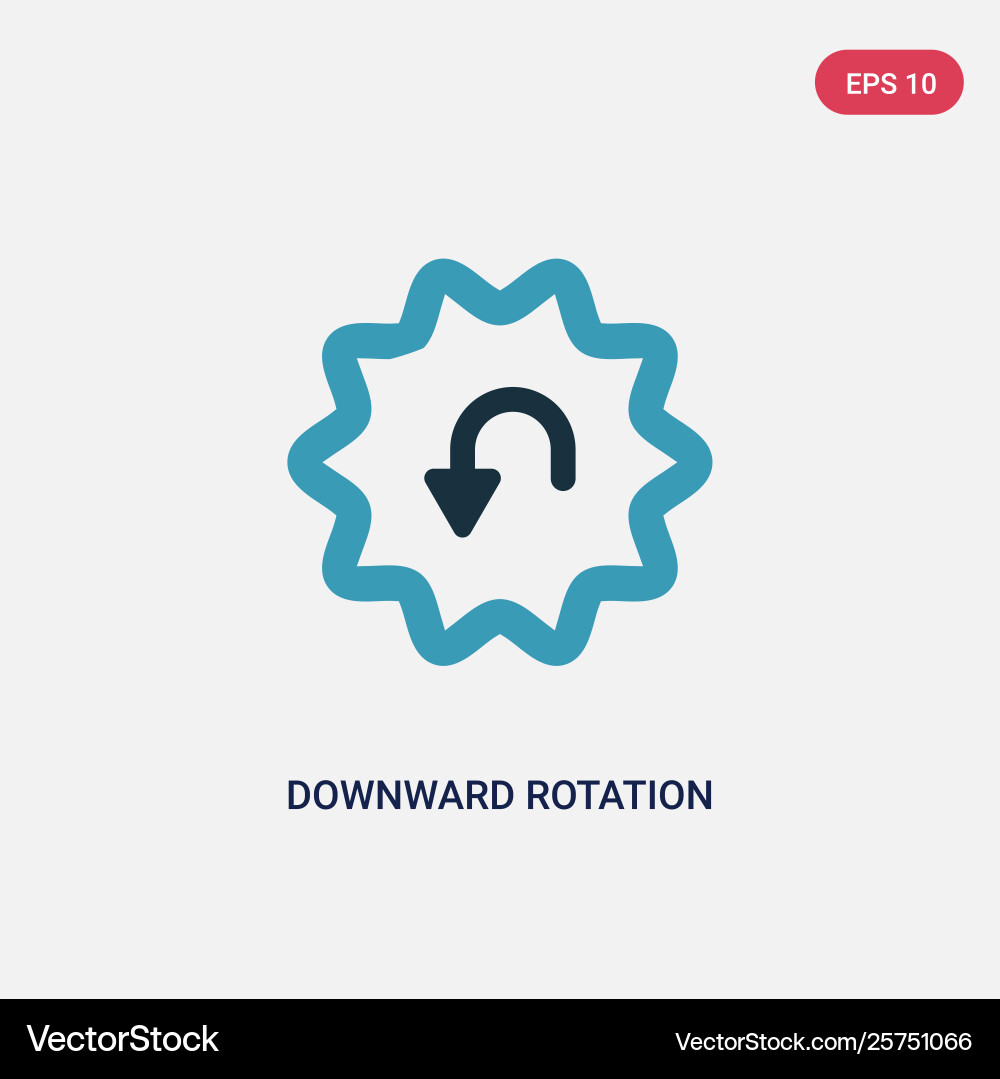 Two color downward rotation icon from user vector image