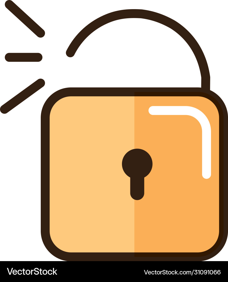 Unlock internet web technology interface line vector image