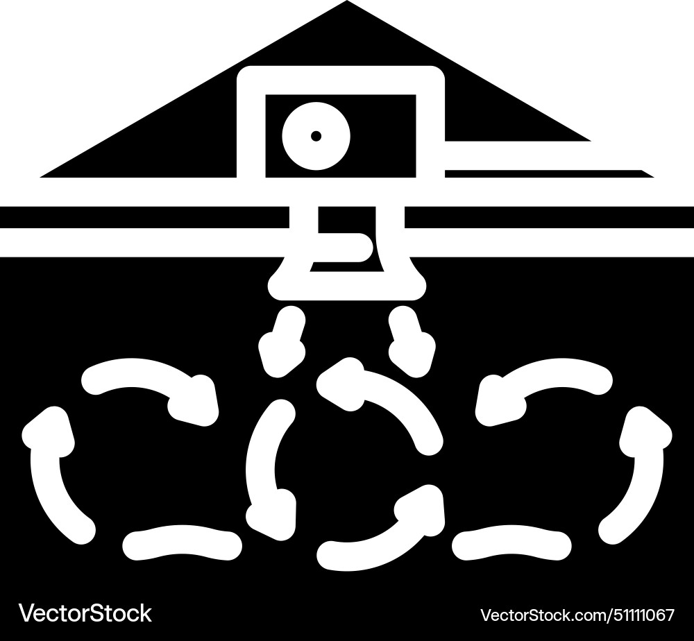 Air circulation ventilation glyph icon Royalty Free Vector