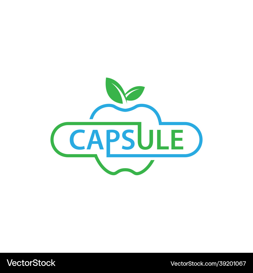 Apfel und Kapsel Logo Ernährung Apfel und Kapsel Logo Ernährung vektorbild