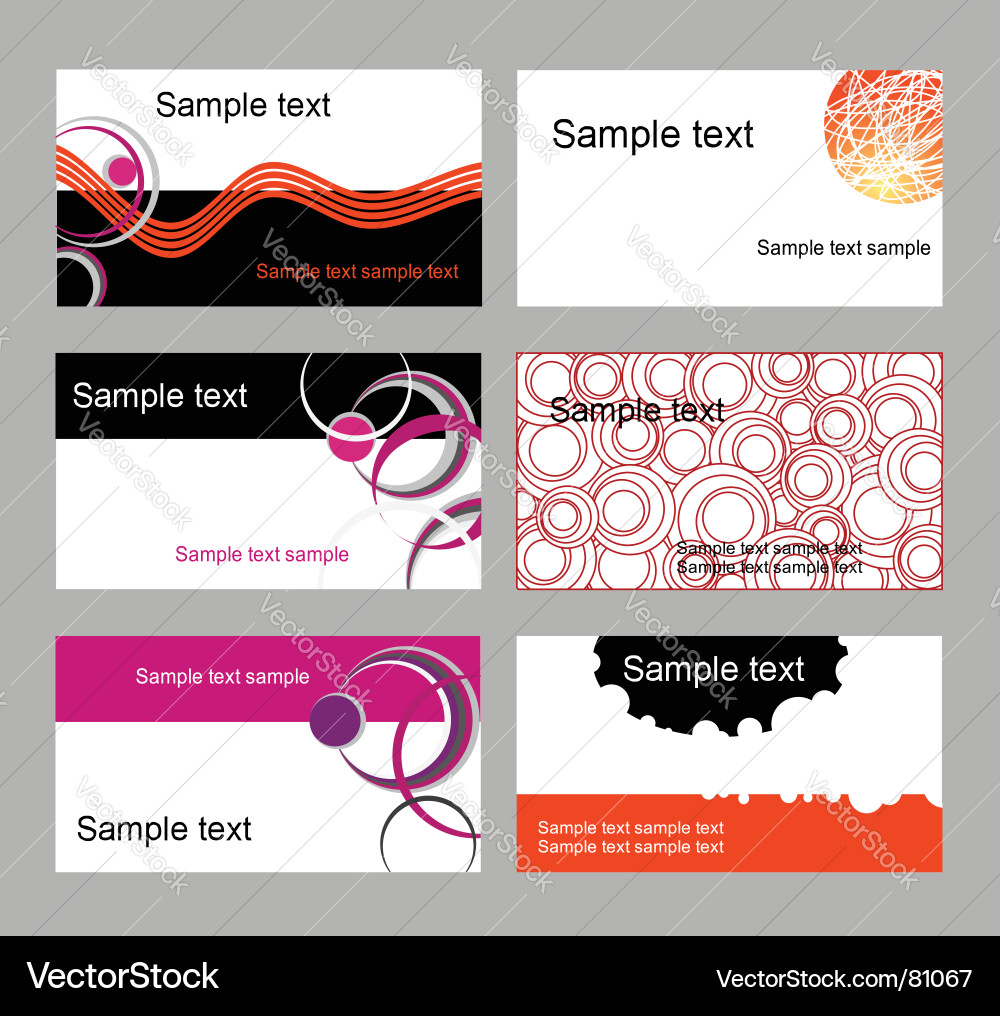 Business Card Set - Circular Pattern Vector Image