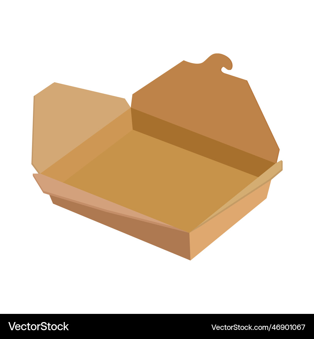 Carton rectangular opened shallow box for fast Carton rectangular opened shallow box for fast vector image