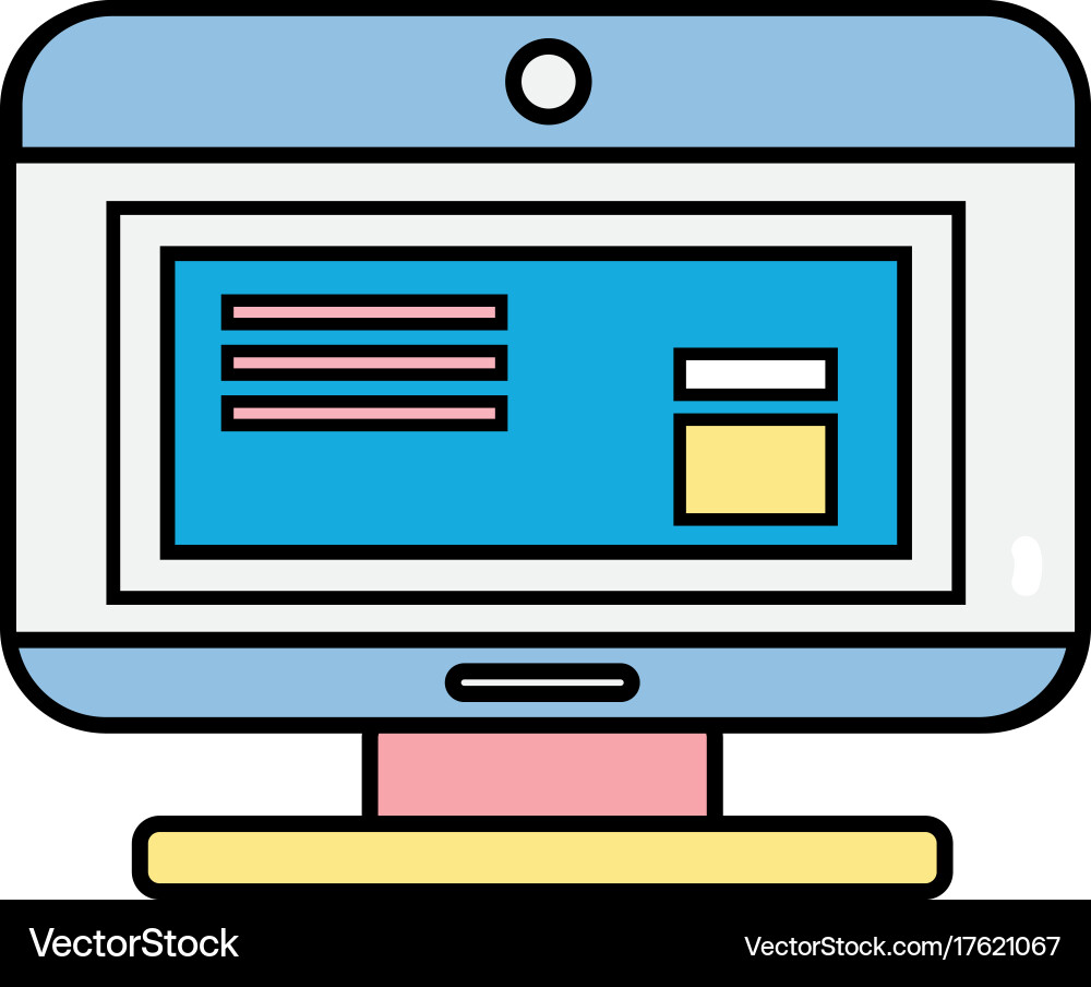 Computer technology with document data information Vector Image