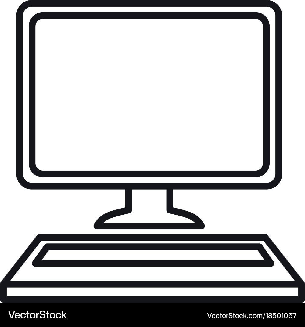 Desktop computer isolated icon Vector Image