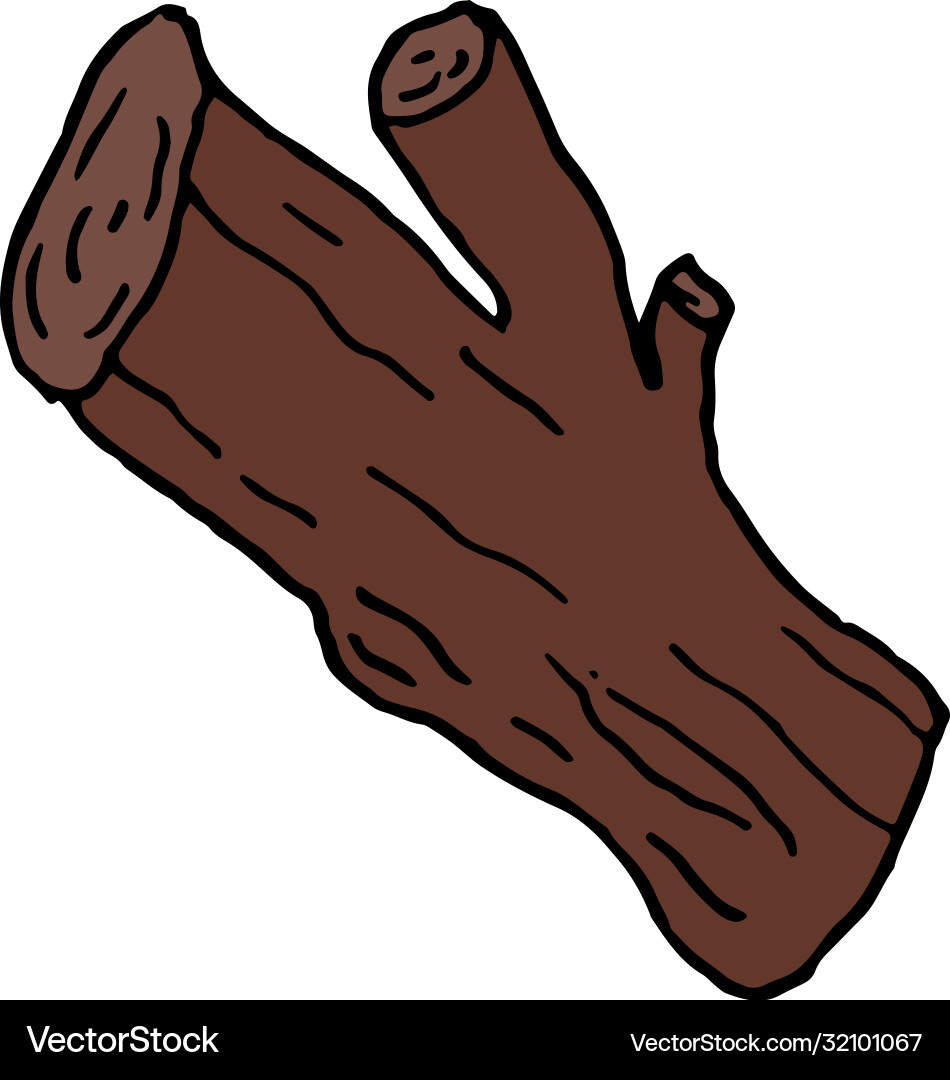 Element without background brown log color Vector Image