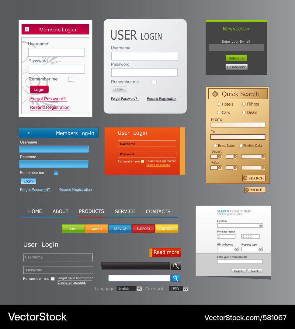Elements web design vector image