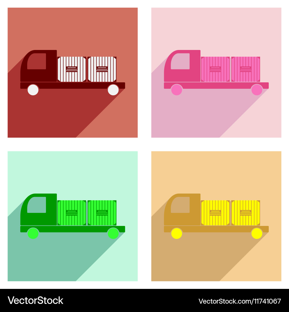 Flat with shadow concept and mobile application Vector Image