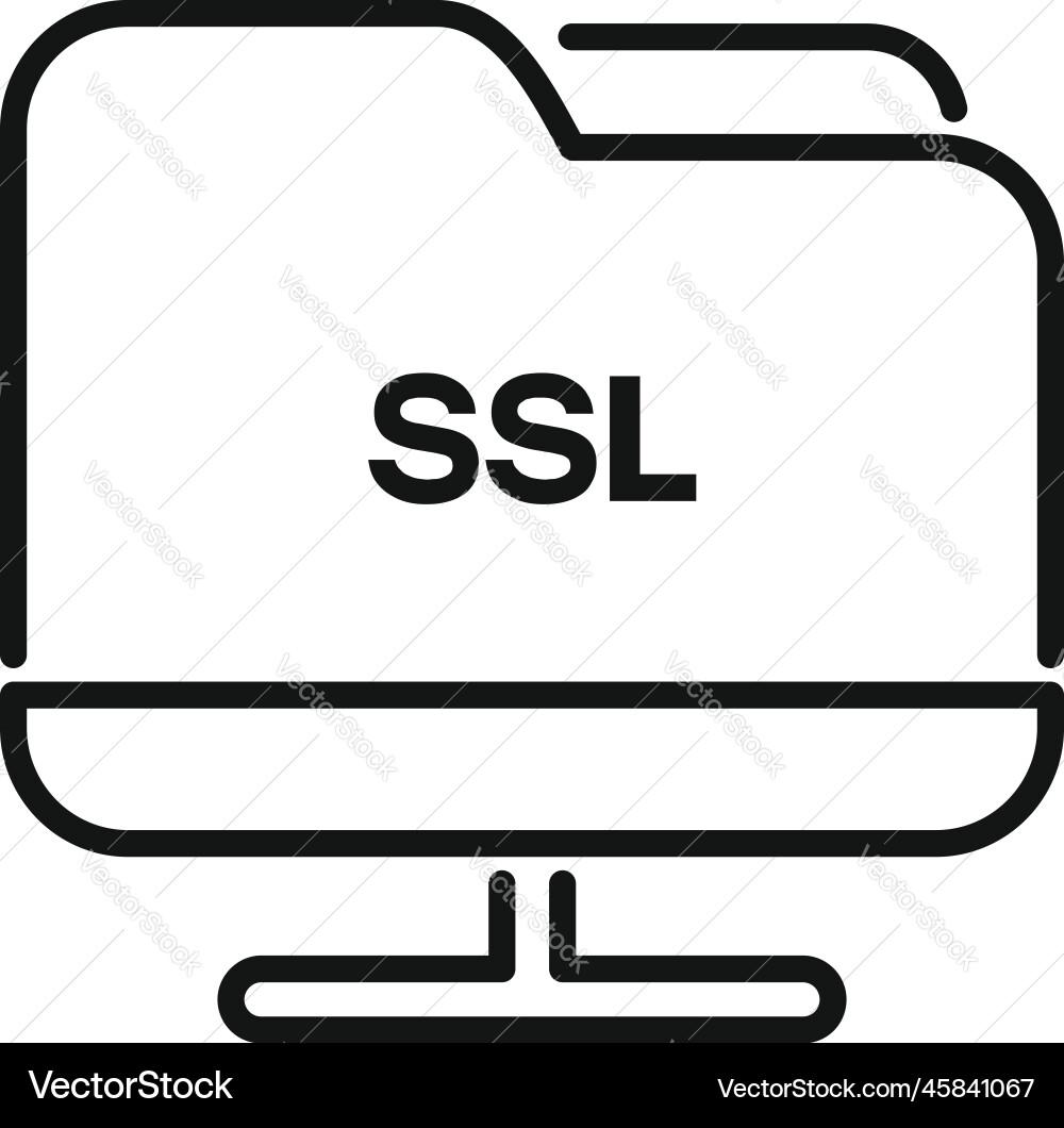 Folder ssl certificate icon outline Folder ssl certificate icon outline vector image