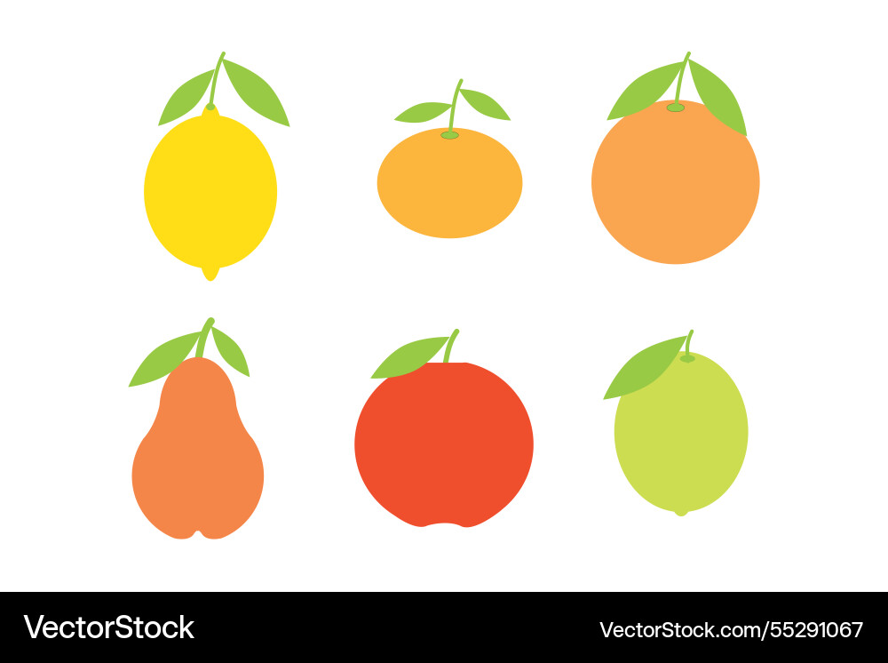 Fresh fruits set Fresh fruits set vector image