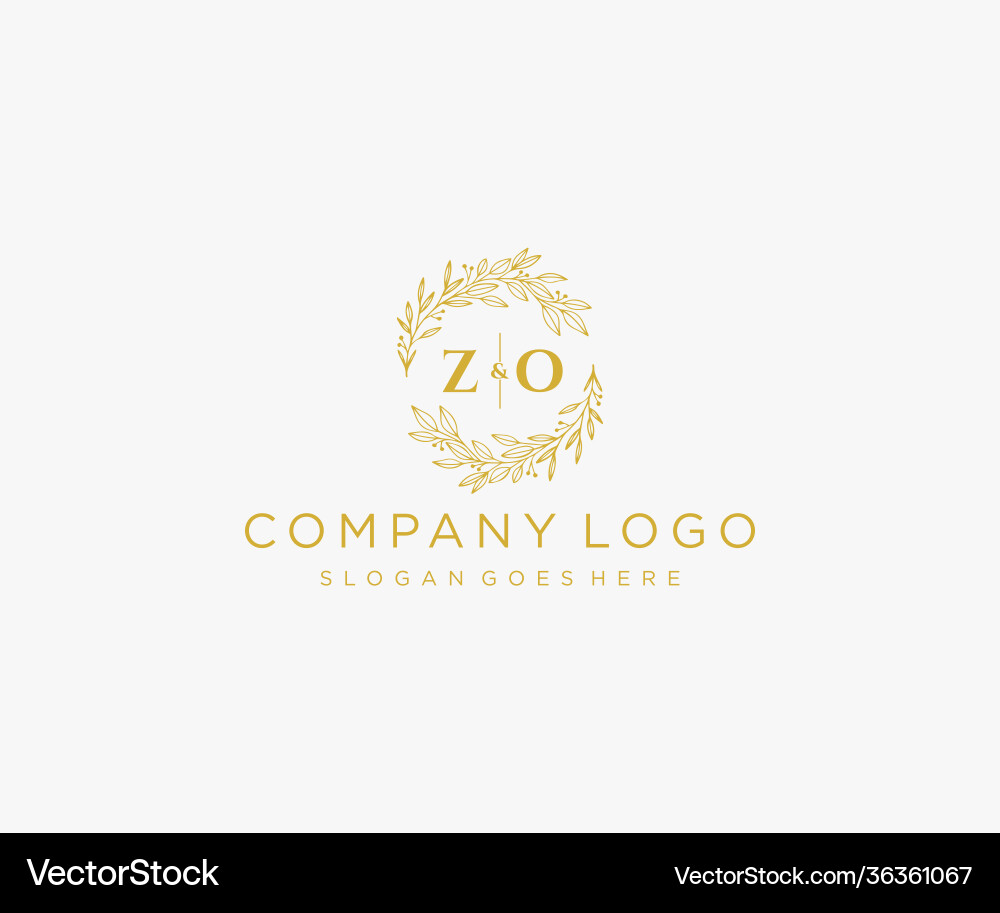 Initial zo letters floral frames monogram wedding – Royalty-Free Vector ...