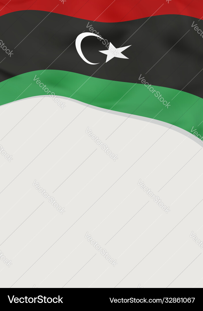 Leaflet design with flag libya template Vector Image