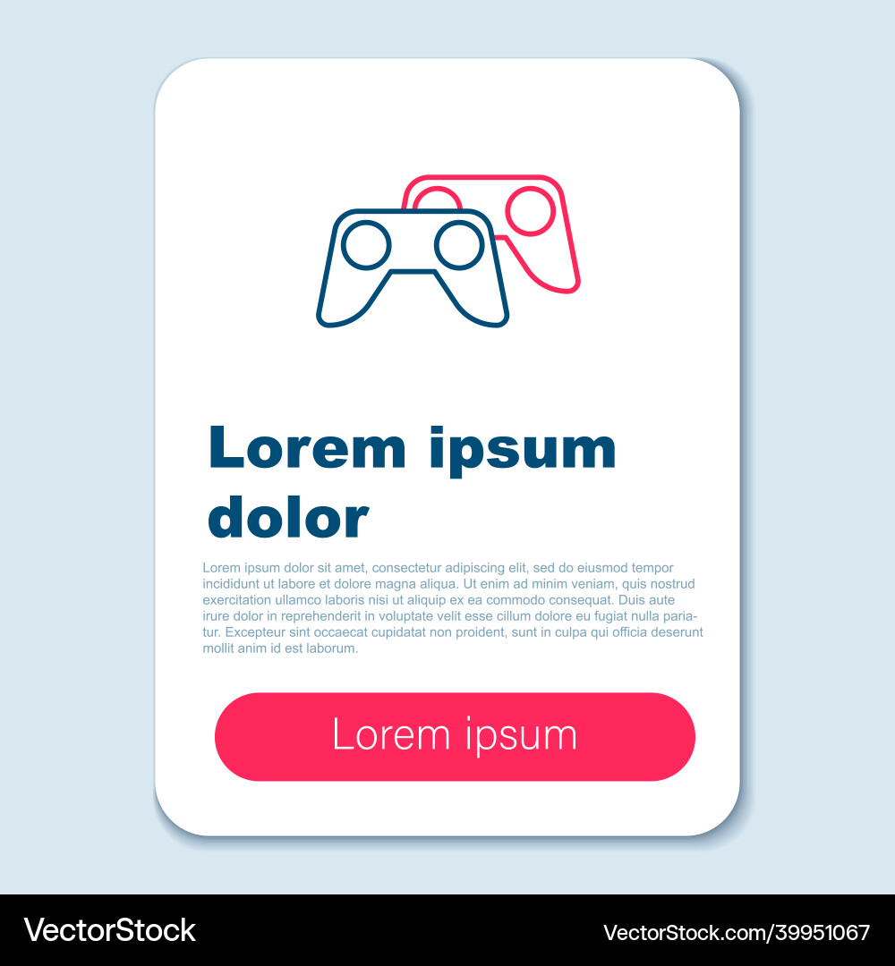 Line game controller or joystick for console Vector Image