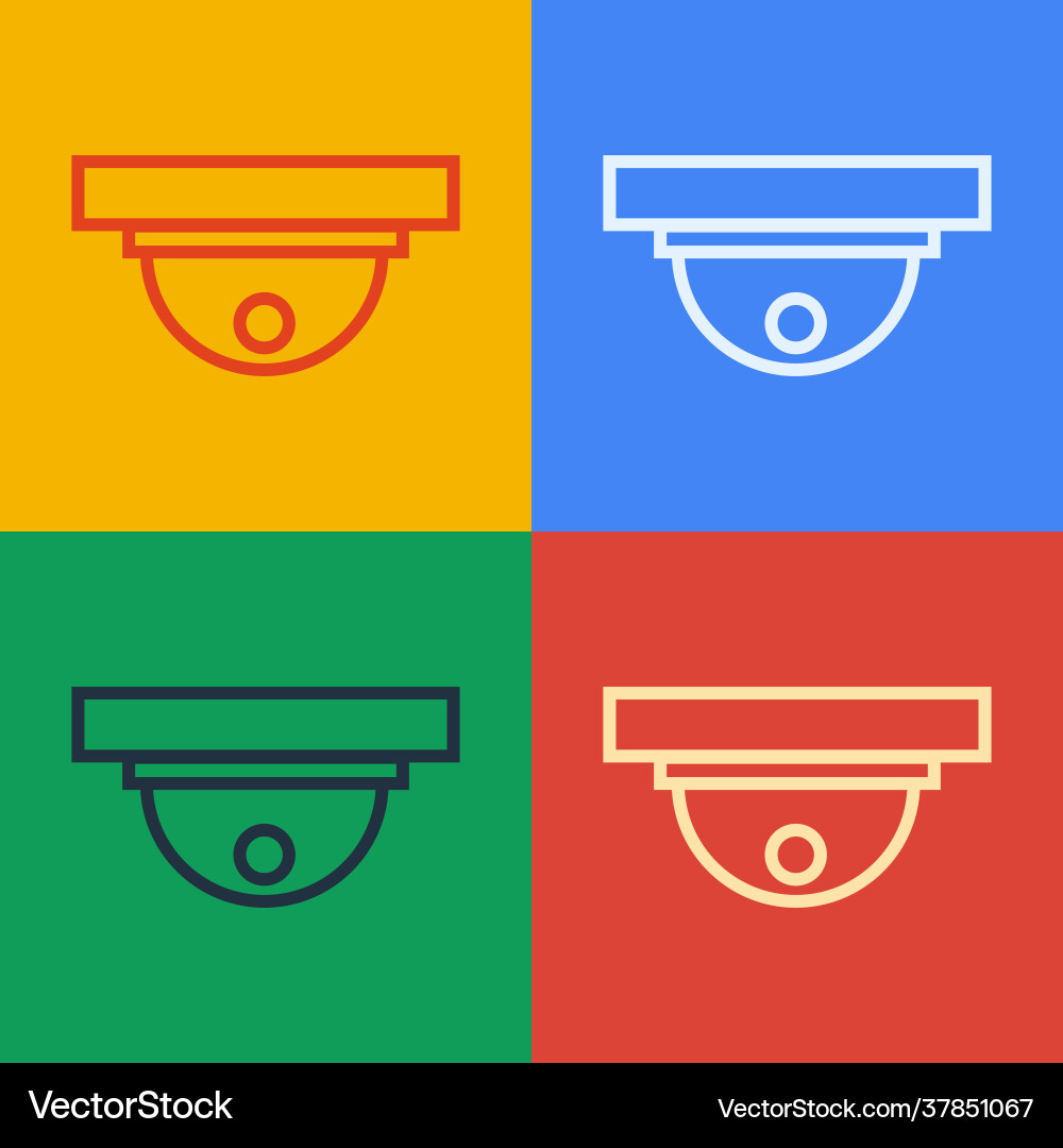 Pop art line motion sensor icon isolated on color Pop art line motion sensor icon isolated on color vector image