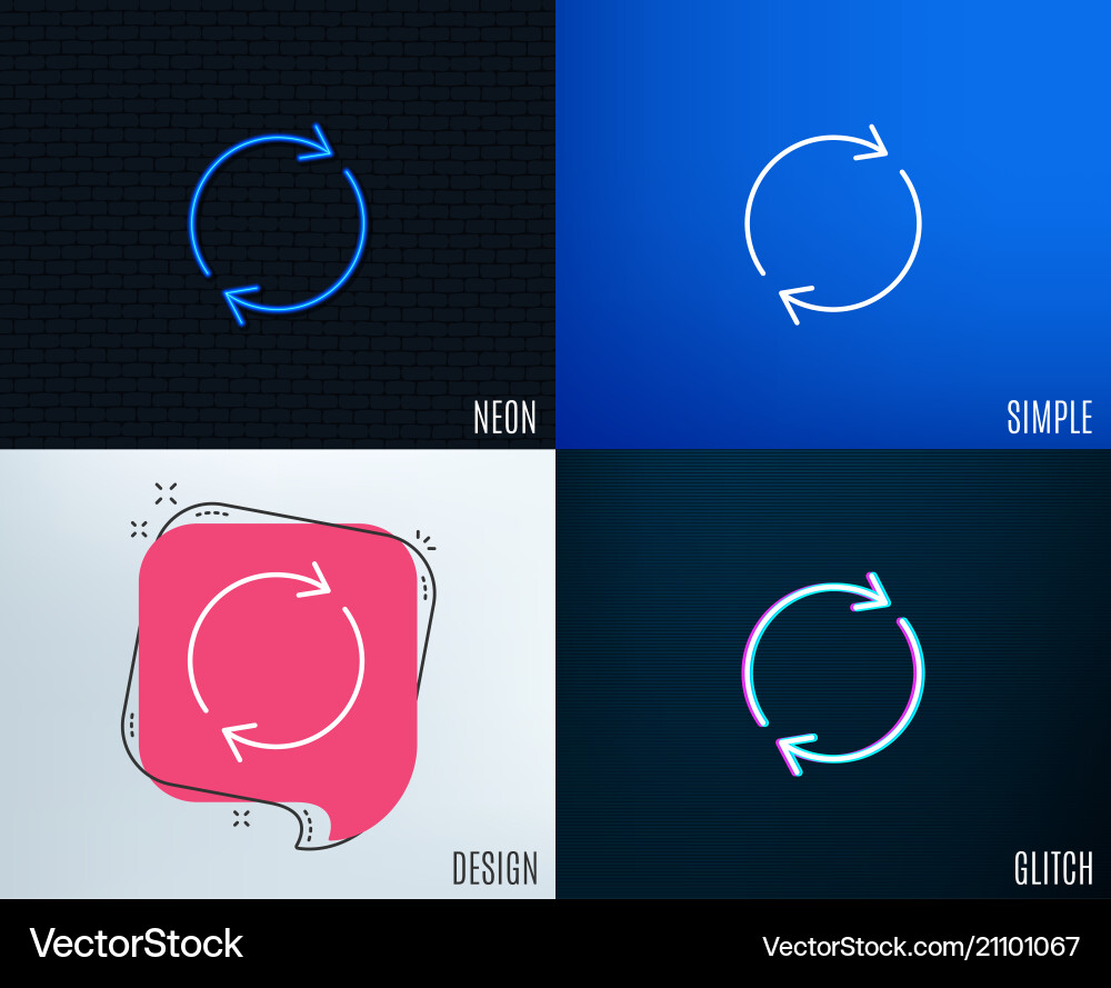 Refresh line icon rotation arrow sign vector image