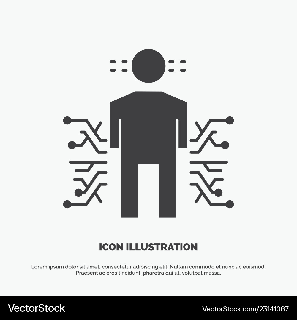Sensor body data human science icon glyph gray Vector Image