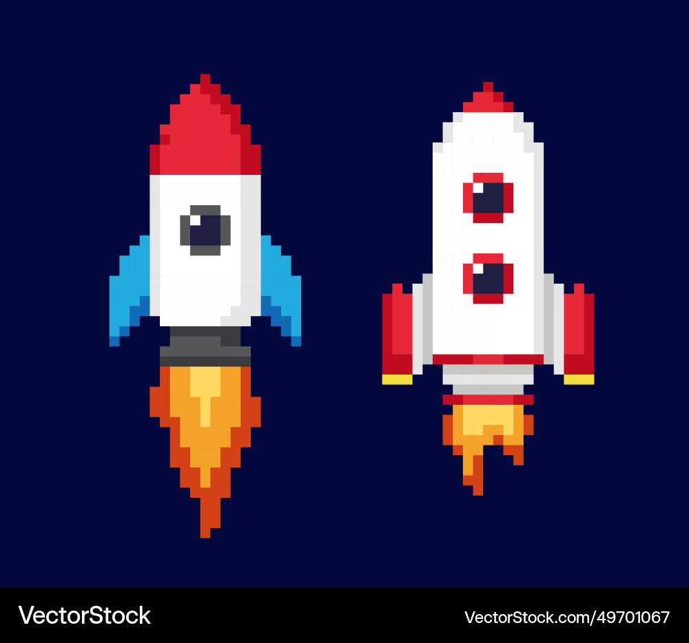 Set of 8bit pixel art game asset Set of 8bit pixel art game asset vector image