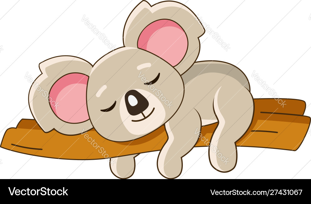 Sleeping koala on a tree Royalty Free Vector Image