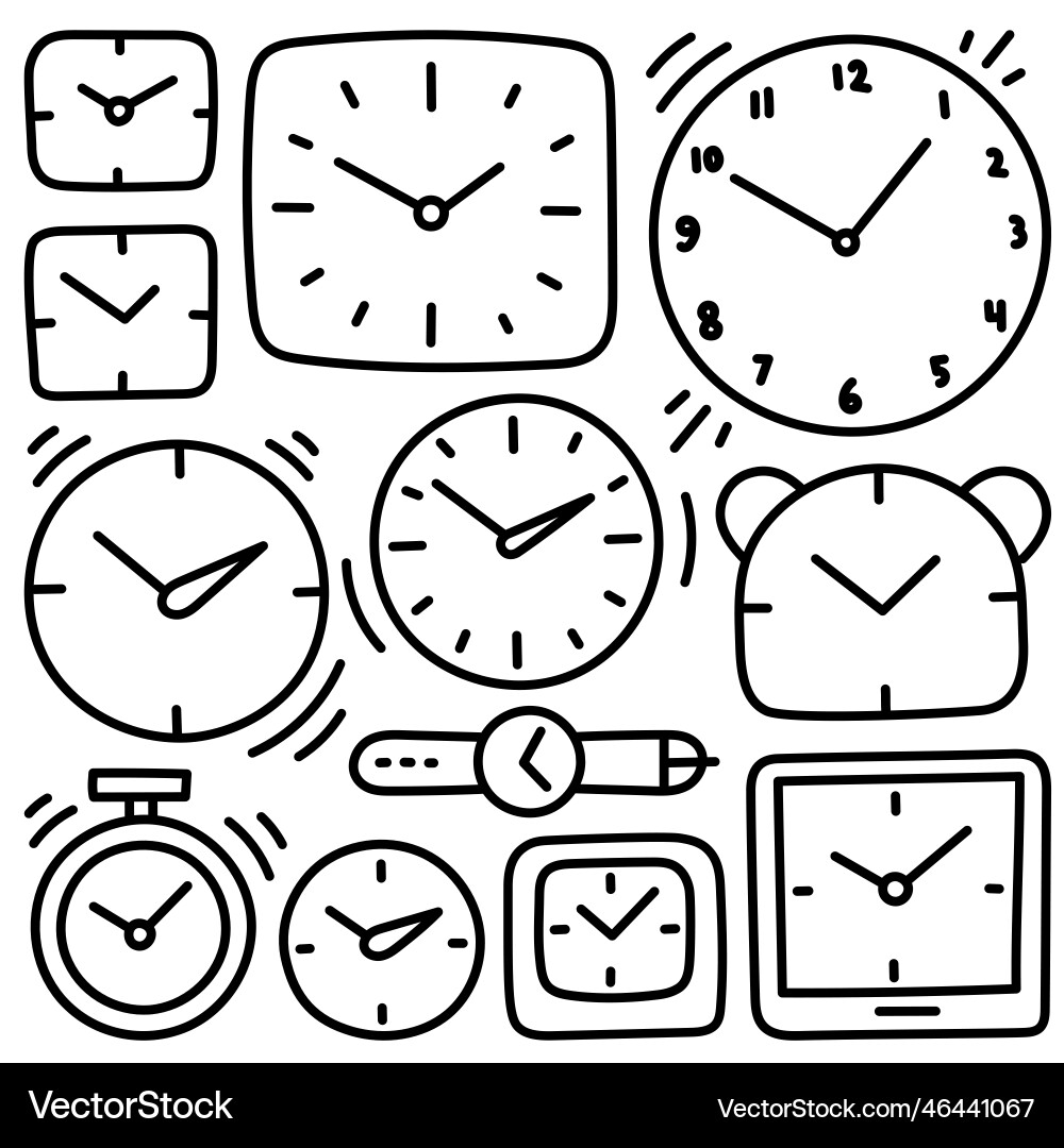 Time and clock background alarm-clock watch vector image
