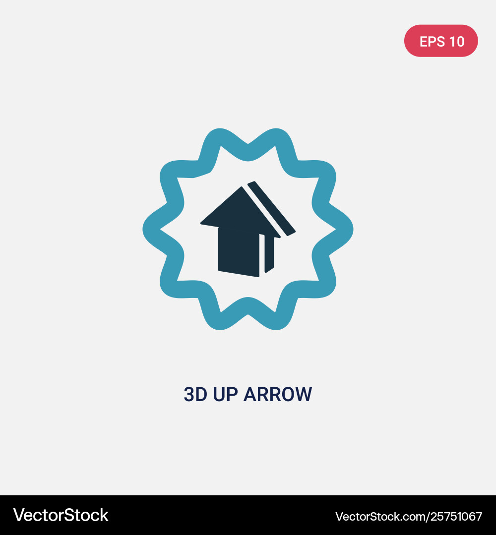 Two color 3d up arrow icon from user interface Vector Image
