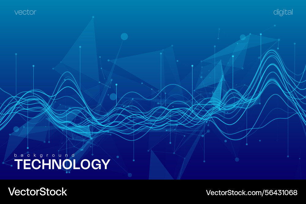 Ai blue tech abstract background with wavy lines Ai blue tech abstract background with wavy lines vector image