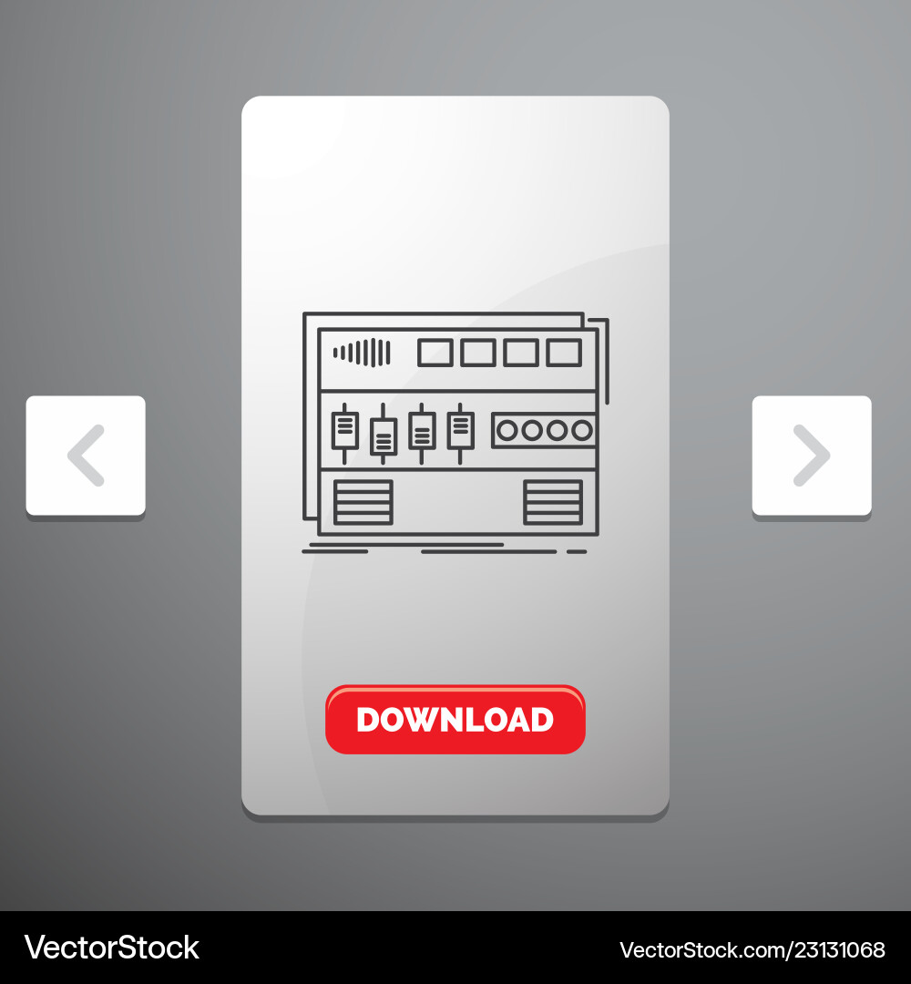 Audio mastering module rackmount sound line icon Audio mastering module rackmount sound line icon vector image