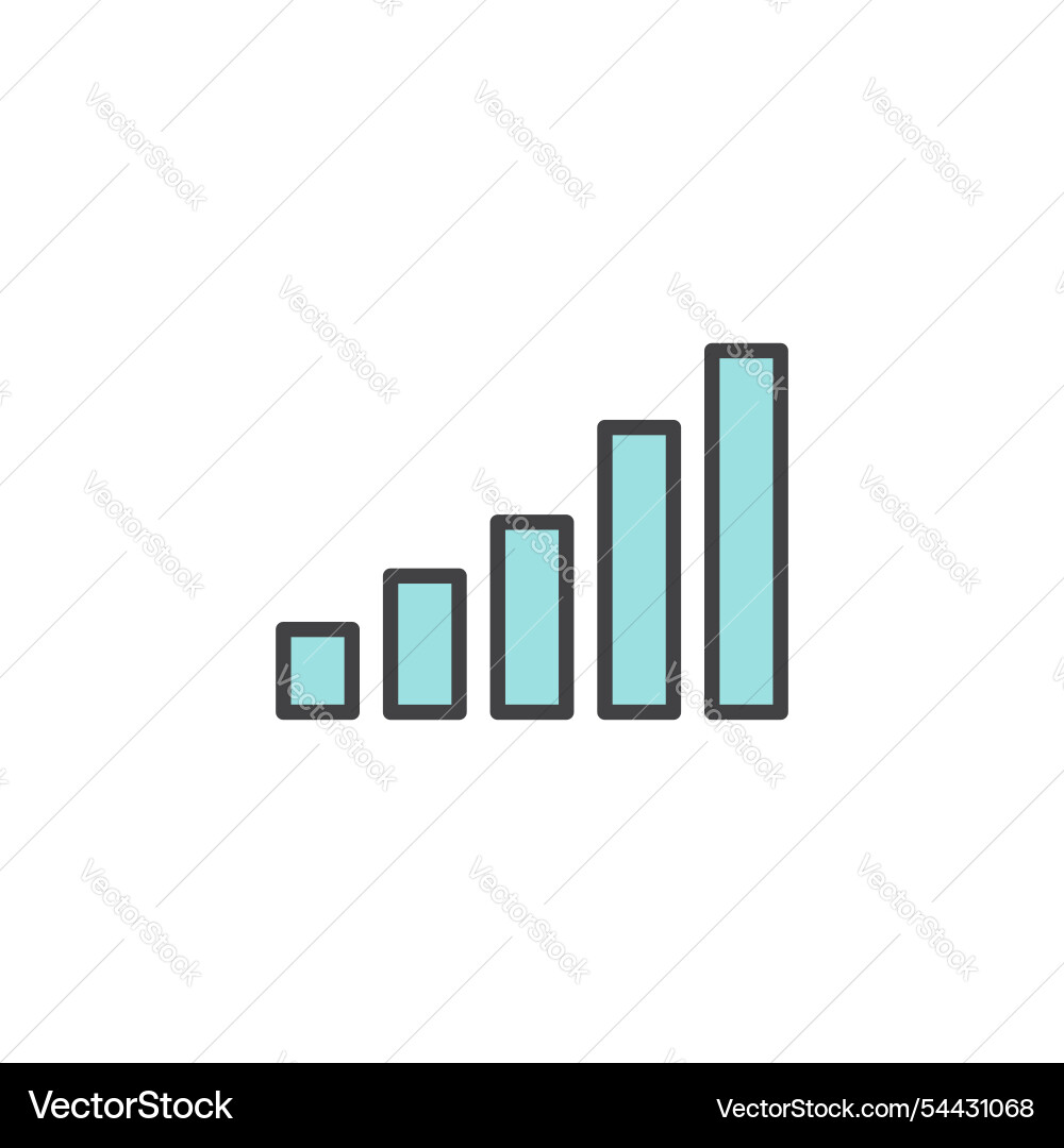 Bar chart icon in colored version Bar chart icon in colored version vector image