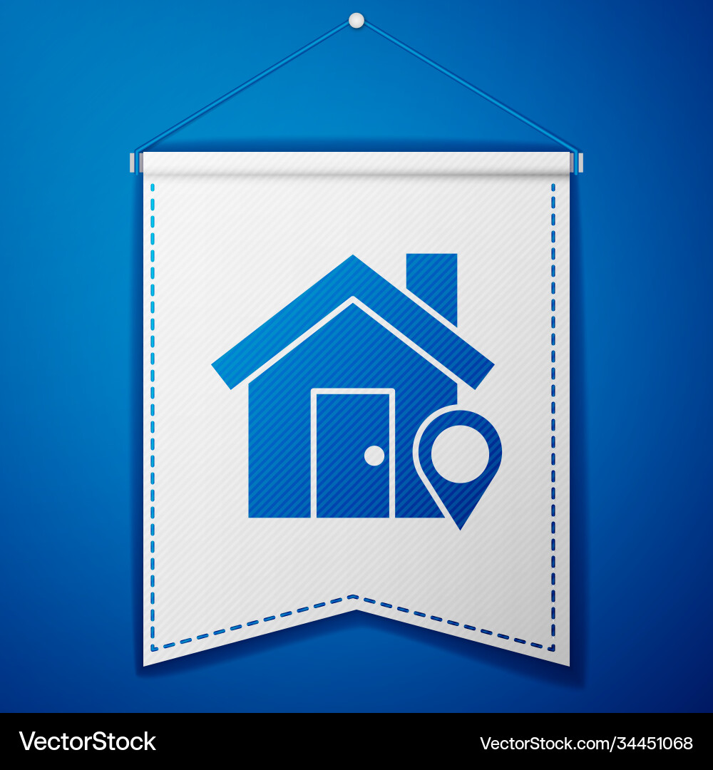 Blue map pointer with house icon isolated on Blue map pointer with house icon isolated on vector image