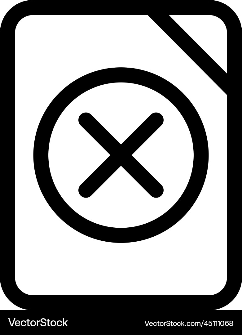 Delete document file icon Vector Image