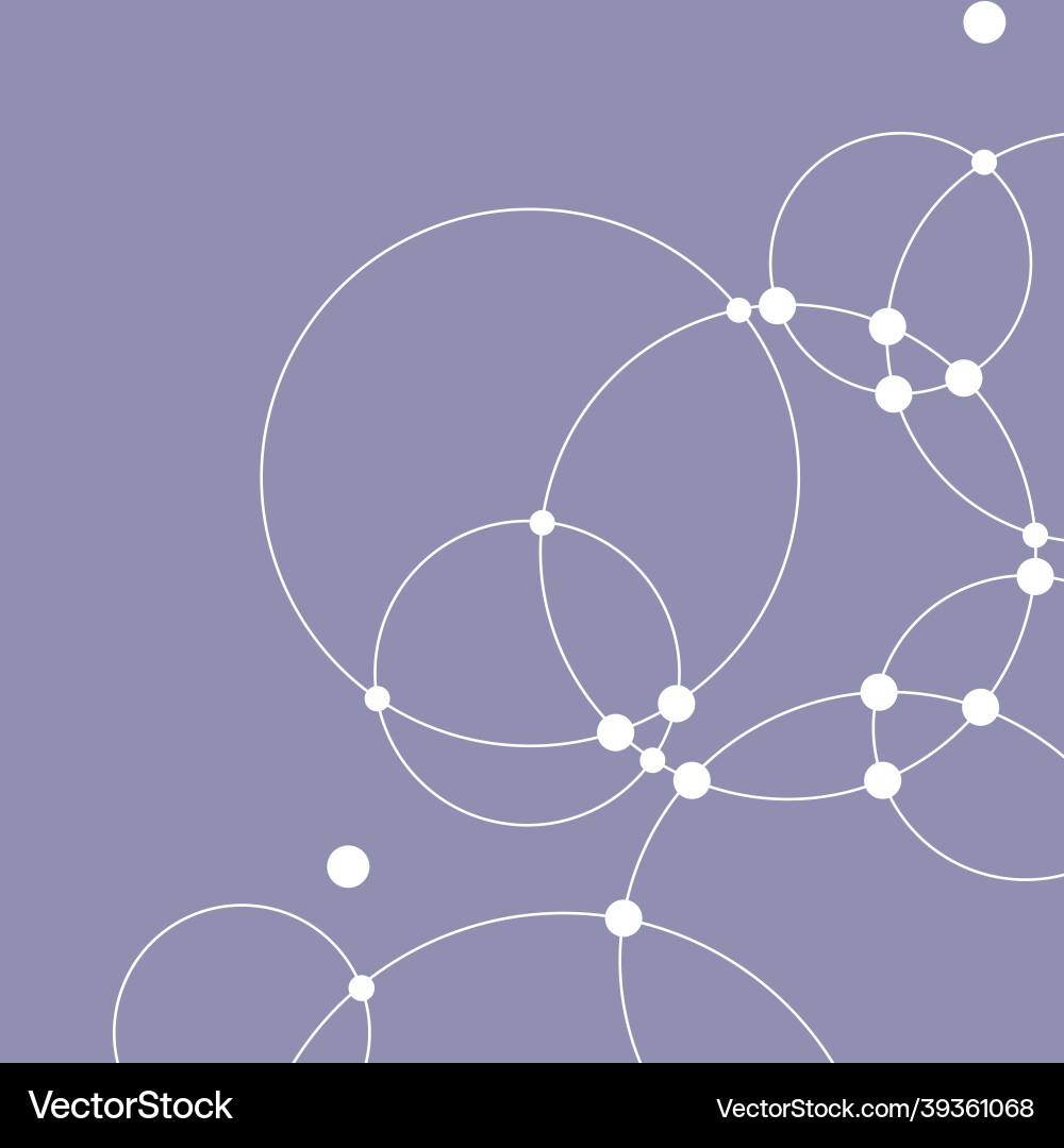 Dots and circles connect background vector image