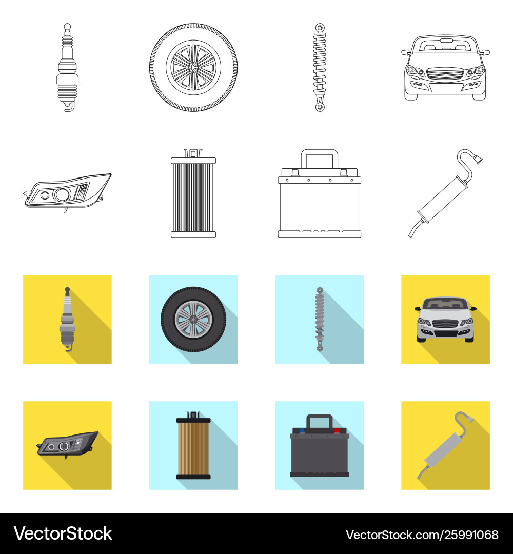 Isolated object auto and part logo collection Isolated object auto and part logo collection vector image