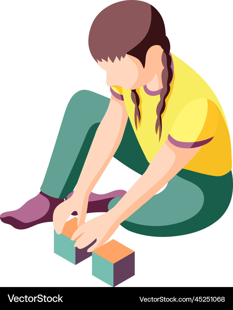 Isometric girl vector image