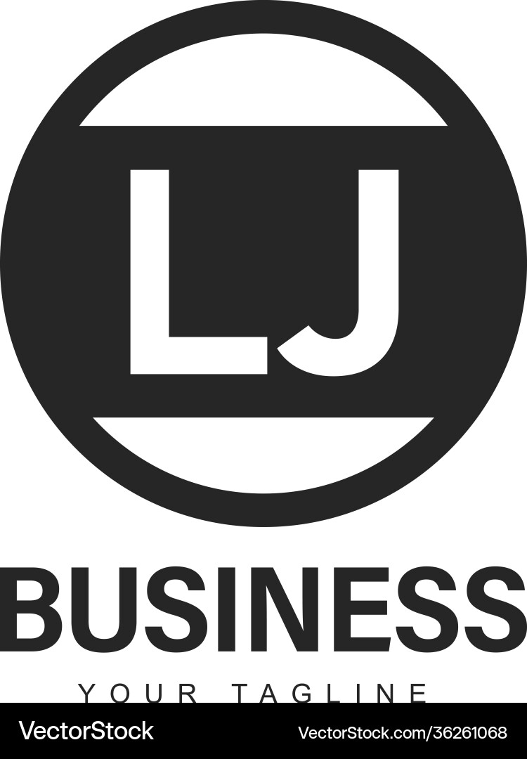 Lj initial a logo design with abstract style Lj initial a logo design with abstract style vector image