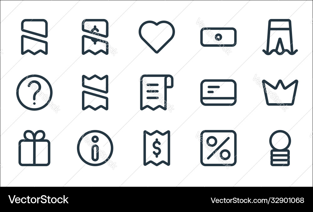 Marketplace line icons linear set quality Vector Image
